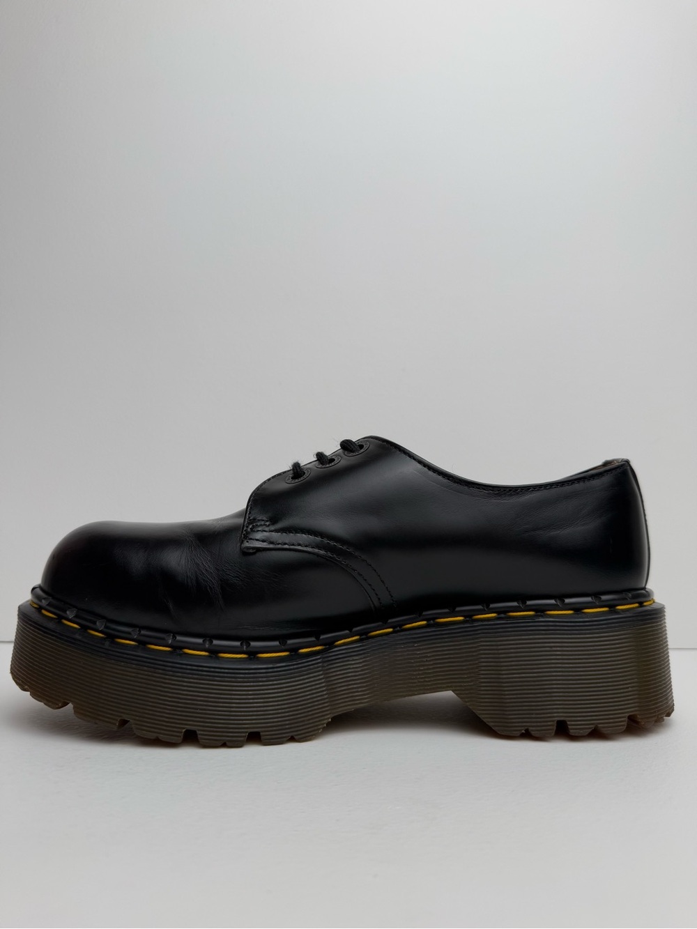 Vintage Dr. Martens Platforms 1925 Black Leather Envy Chunky MIE Oxfords UK 7 - Picture 3 of 16